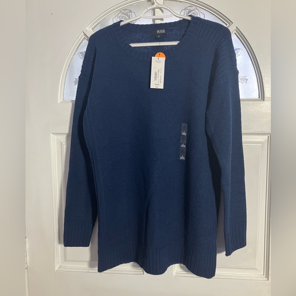 a.n.a Women's Navy Crewneck Sweater
